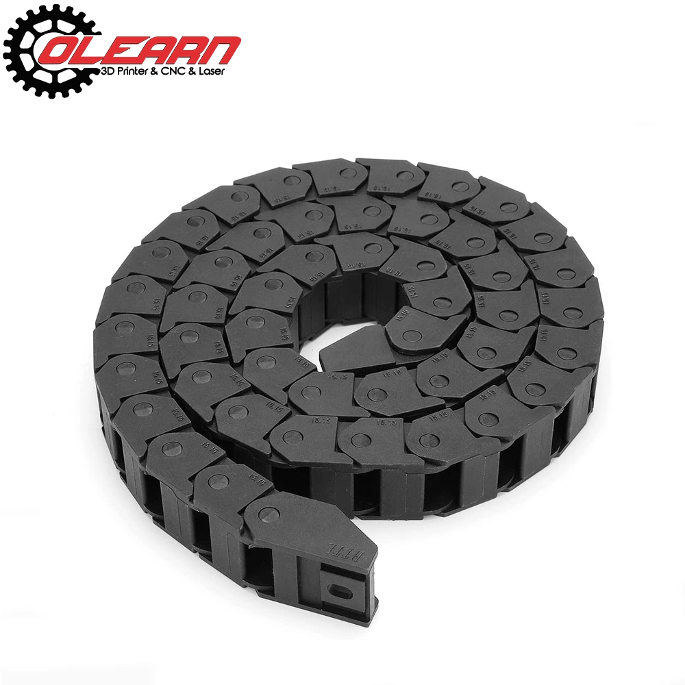 Olearn 15mm X 15mm Black Plastic Cable Wire Carrier Drag Chain 1m Length for CNC